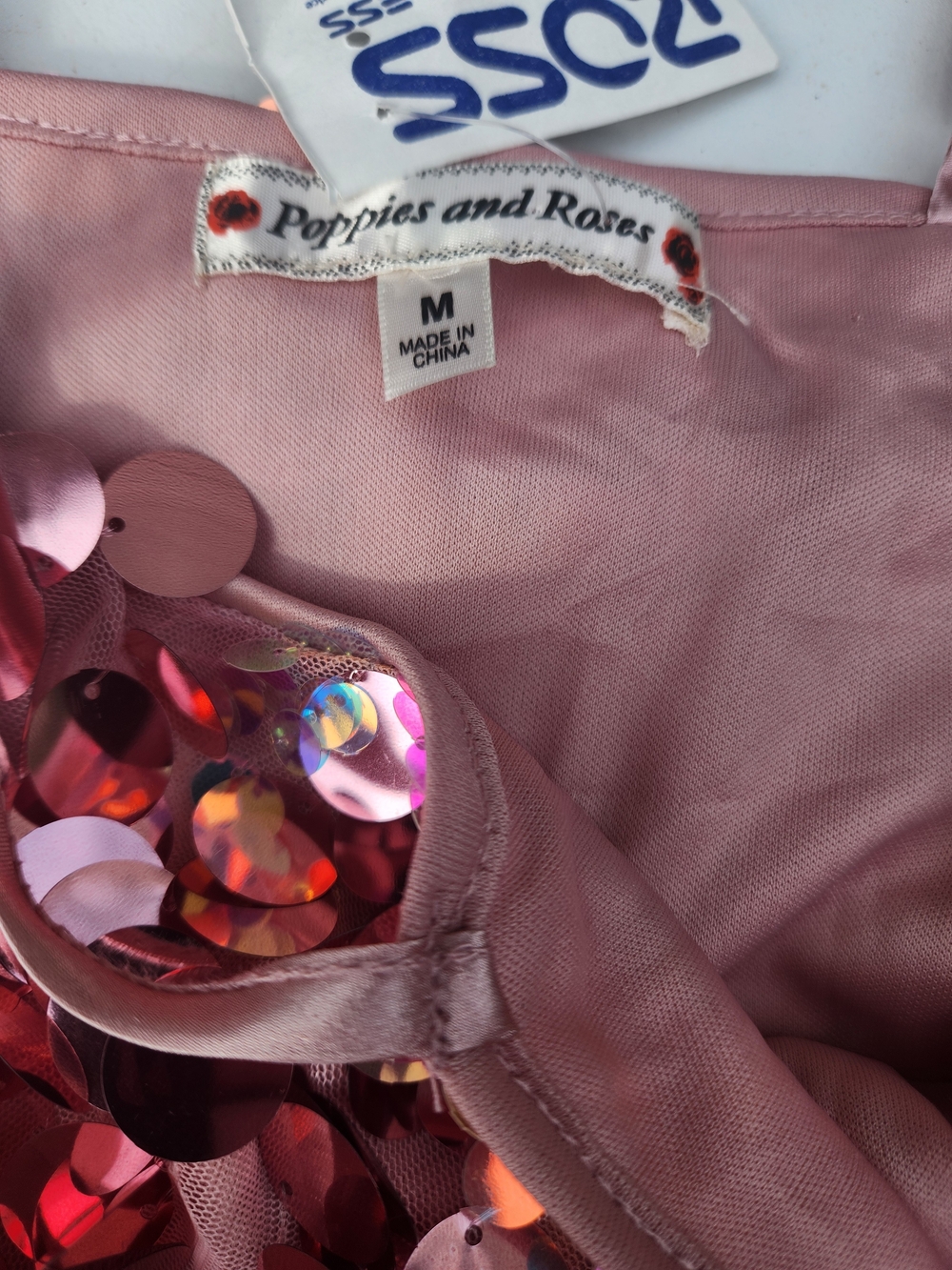 Crystal Doll Pink Multicolor Sequin Mini Dress Size M NWT - Picture 4 of 10